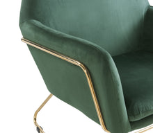 Keira 29.5"W Green Velvet Accent Chair