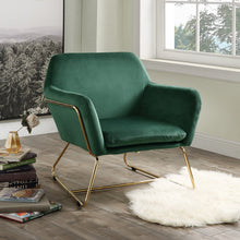 Keira 29.5"W Green Velvet Accent Chair