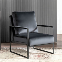 Classic Mid Century Modern Accent Chair With Durable Square Metal Frame, Armchair