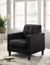Hale 27.5"W Black Velvet Accent Armchair