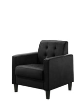 Hale 27.5"W Black Velvet Accent Armchair