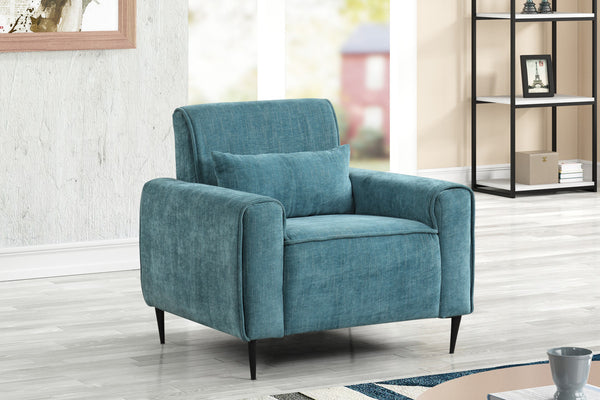 Valentina 38.5"W Blue Chenille Chair