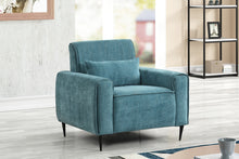 Valentina 38.5"W Blue Chenille Chair