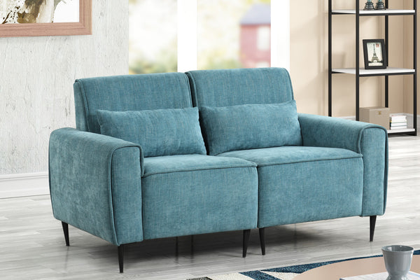 Valentina 62"W Blue Chenille Loveseat