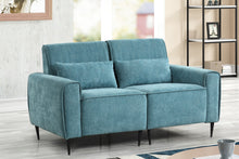 Valentina 62"W Blue Chenille Loveseat