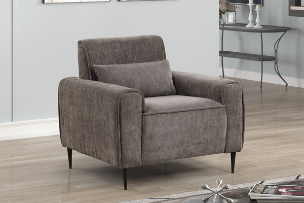 Valentina 38.5"W Gray Chenille Chair