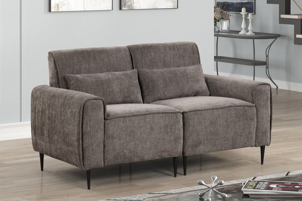 Valentina 62"W Gray Chenille Loveseat