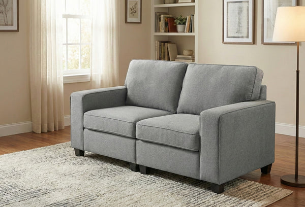 Inaya 67" Loveseat – Light Gray Linen 2-Seater Sofa for Small Spaces or Apartments