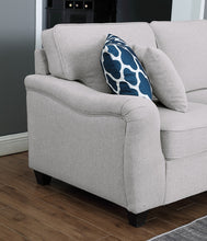 Leo 125"W Light Gray Linen 8Pc Modular L-Shape Sectional Sofa and Ottoman