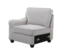 Leo 125"W Light Gray Linen 8Pc Modular L-Shape Sectional Sofa and Ottoman
