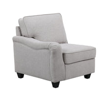 Leo 125"W Light Gray Linen 8Pc Modular L-Shape Sectional Sofa and Ottoman