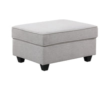 Leo 125"W Light Gray Linen 8Pc Modular L-Shape Sectional Sofa and Ottoman