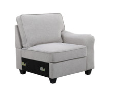 Leo 125"W Light Gray Linen 8Pc Modular L-Shape Sectional Sofa and Ottoman