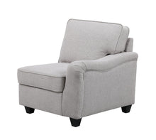 Leo 125"W Light Gray Linen 8Pc Modular L-Shape Sectional Sofa and Ottoman