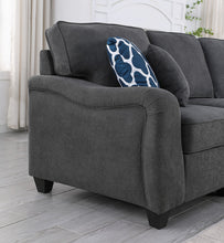 Leo 119"W Dark Gray Woven 5 Seater Sofa and Ottoman