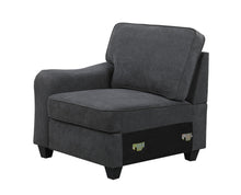Leo 119"W Dark Gray Woven 5 Seater Sofa and Ottoman