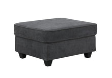 Leo 119"W Dark Gray Woven 5 Seater Sofa and Ottoman