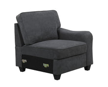 Leo 119"W Dark Gray Woven 5 Seater Sofa and Ottoman