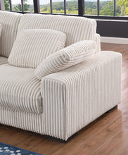 Nadine 155.5"W Beige Corduroy Modular Corner Sectional Sofa