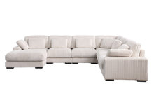 Nadine 155.5"W Beige Corduroy Modular Corner Sectional Sofa