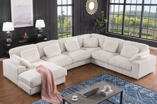 Nadine 155.5"W Beige Corduroy Modular Corner Sectional Sofa