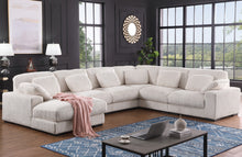 Nadine 155.5"W Beige Corduroy Modular Corner Sectional Sofa