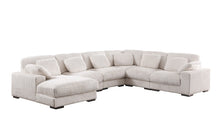 Nadine 155.5"W Beige Corduroy Modular Corner Sectional Sofa