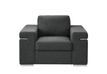Gianna 45" Black Linen Large Arm Chair