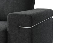 Gianna 45" Black Linen Large Arm Chair