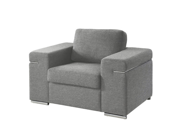 Gianna 45" Light Gray Woven Large Arm Chair