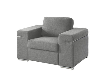 Gianna 45" Light Gray Woven Large Arm Chair