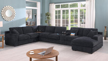 Celine 141.5"W Charcoal Chenille Fabric Corner Sectional Sofa