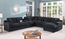 Celine 141.5"W Charcoal Chenille Fabric Corner Sectional Sofa