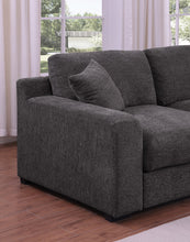 Celine 128"W Gray Chenille Fabric Corner Sectional Sofa