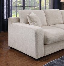 Celine 141.5"W Beige Chenille Fabric Corner Sectional Sofa