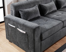 Trey 115"W Gray Chenille Sectional Sofa