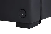 Donovan 84.5"W Black PVC Fabric Sleeper Sectional