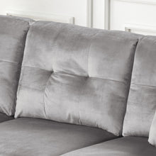 Sorenza 74"W Gray Velvet Reversible Sectional Sofa Chaise