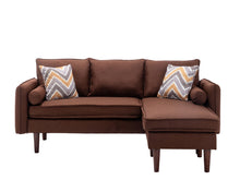 Mia 70"W Brown Sectional Sofa Chaise