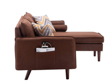 Mia 70"W Brown Sectional Sofa Chaise