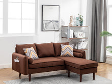 Mia 70"W Brown Sectional Sofa Chaise
