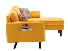Mia 70"W Yellow Sectional Sofa Chaise