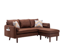 Mia 70"W Brown Sectional Sofa Chaise