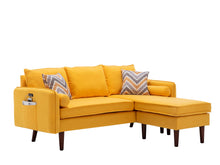 Mia 70"W Yellow Sectional Sofa Chaise