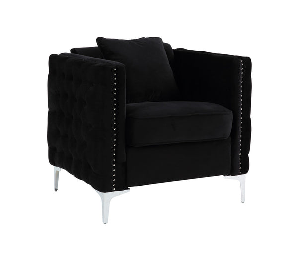 Bayberry 34"W Black Velvet Chair