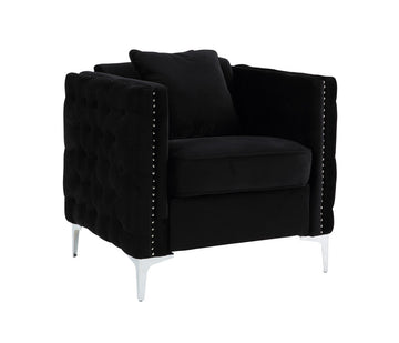 Bayberry 34"W Black Velvet Chair