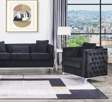Bayberry 34"W Black Velvet Chair