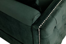 Bayberry 73"W Green Velvet Sofa