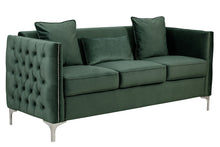 Bayberry 73"W Green Velvet Sofa