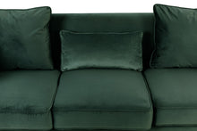 Bayberry 73"W Green Velvet Sofa